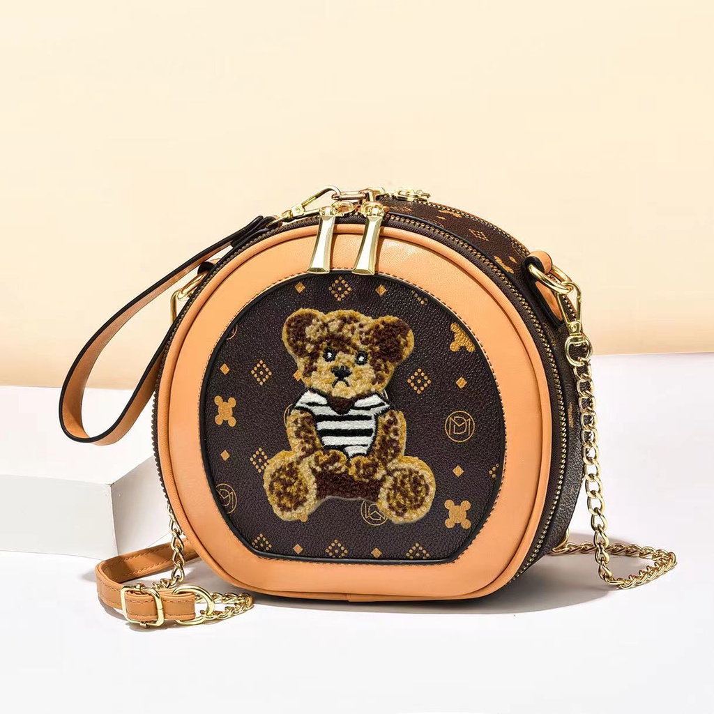 Túi Đeo Chéo Dây Xích Dáng Tròn Nhỏ Phong Cách Thời Trang Mới Cho Nữ