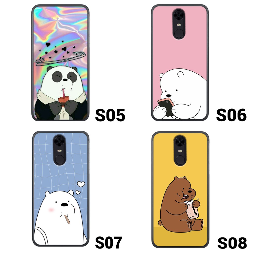 [Freeship toàn quốc từ 50k]ỐP LƯNG XIAOMI  REDMI NOTE 4 - REDMI 5 PLUS IN HÌNH WE BARE BEARS