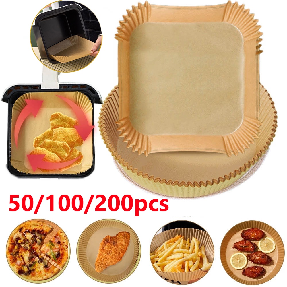 Set 50 / 100 / 200 Giấy Lót Khay Nướng Bánh Chống Dính Chống Dầu Dùng Một Lần Tiện Dụng