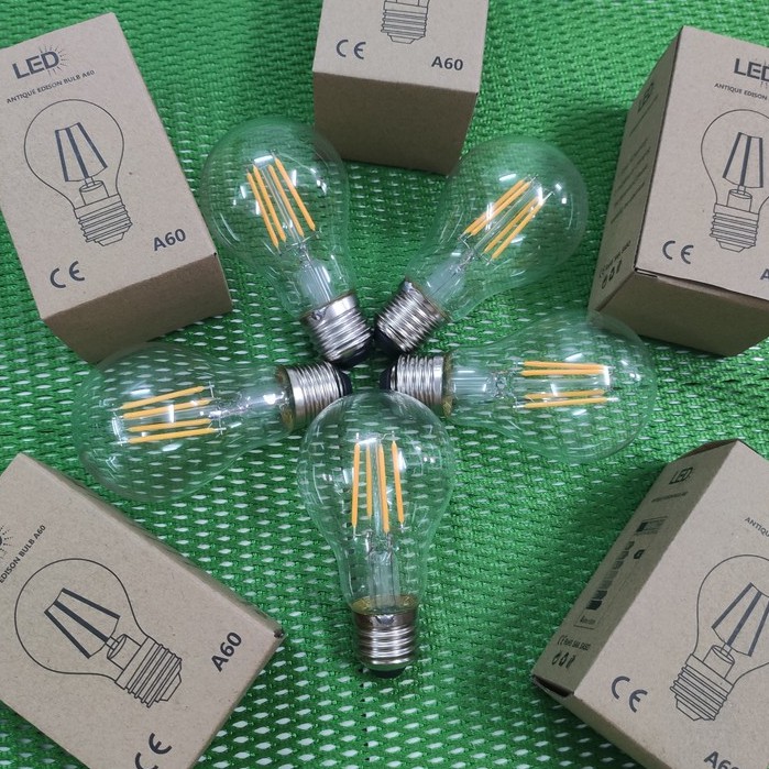 Bóng đèn led edison A60 vỏ trắng 4W đui E27 chỉnh dimmer