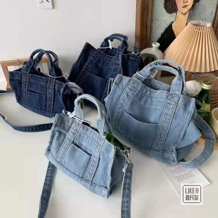 Túi Xách Đeo Vai Chất Liệu Denim Thời Trang Mùa Hè 2022 Phong Cách Hàn Quốc Cho Nữ