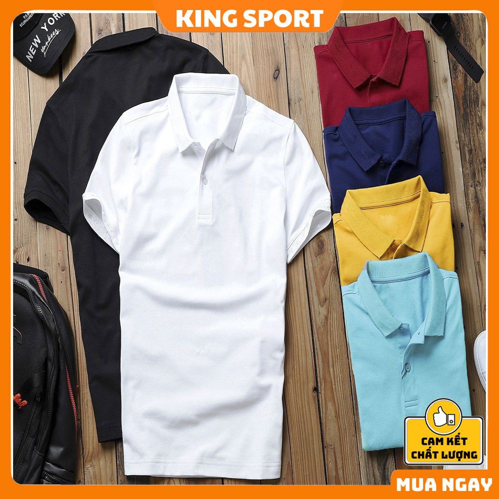 Áo polo nam nữ đẹp có cổ tay ngắn unisex vải poly cá sấu cao cấp form rộng thoáng mát giá rẻ chính hãng KING SPORT