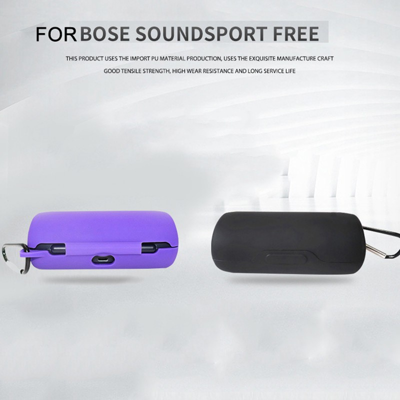 Silicone Vỏ Bảo Vệ Hộp Sạc Tai Nghe Bluetooth Không Dây Bose Soundsport Bằng Silicon Màu Đen Có Khóa