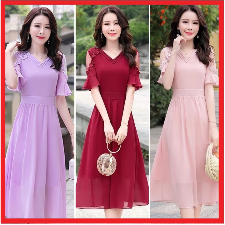 Đầm dự tiệc tiểu thư nhẹ nhàng, chất mát - Z032