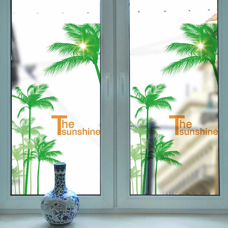 Decal trang trí kính cao cấp mẫu những cây Dừa lớn (60cm x 116cm)