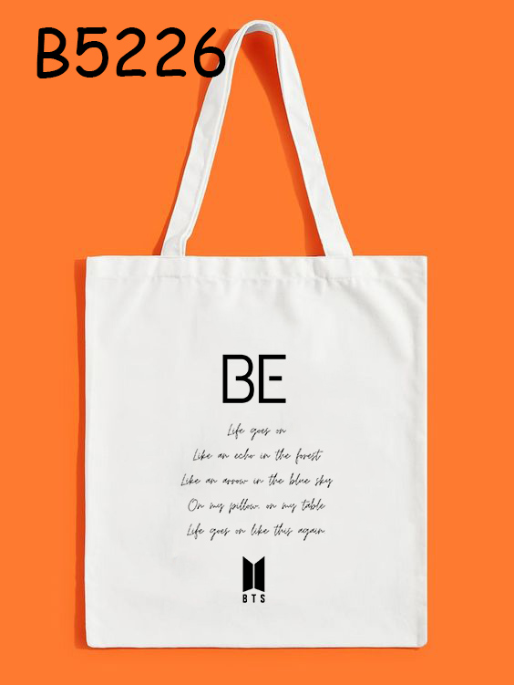 Be [LIFE GOES ON] Túi Tote Bằng Vải Canvas Dành Cho Học Sinh