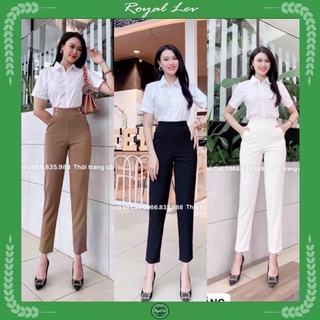 Quần baggy công sở đẹp 4 khuy cạp siêu cao hack dáng chất dày đẹp