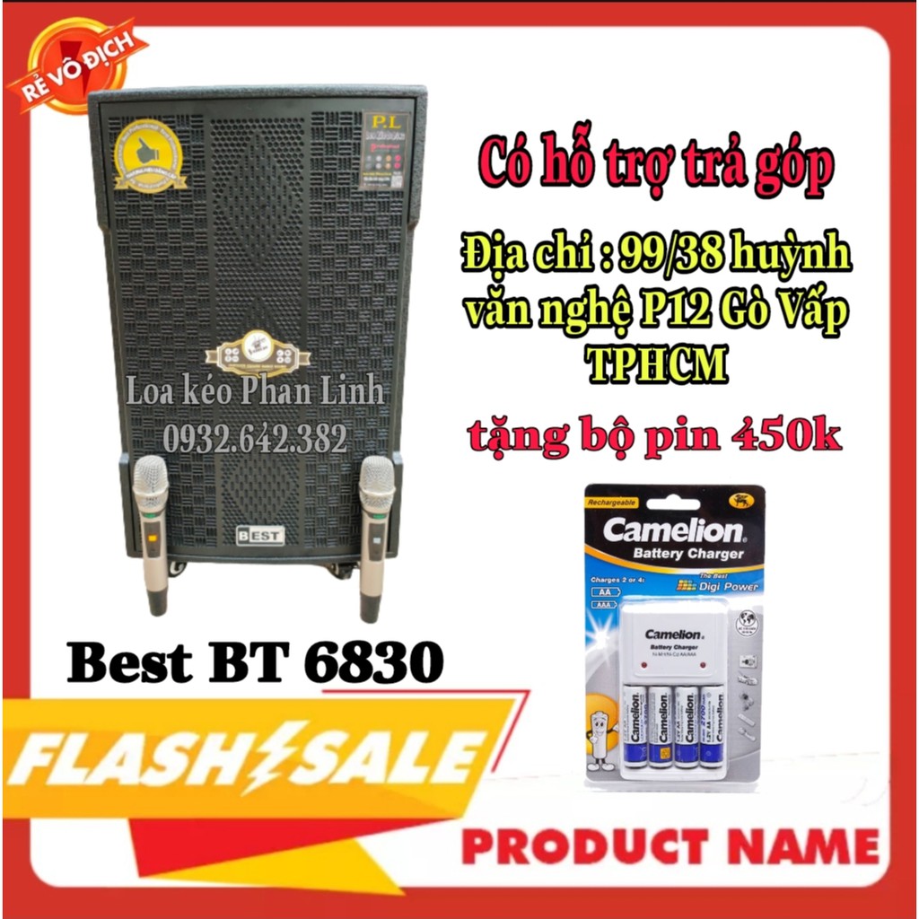 Loa kéo Best BT 6830 mới nhất 2021 , Loa best 6830 tặng kèm bộ pin sạc micro