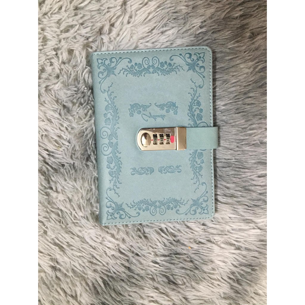 Sổ nhật ký Vintage handmade có khóa mã số chống xem trộm cao cấp sd 08