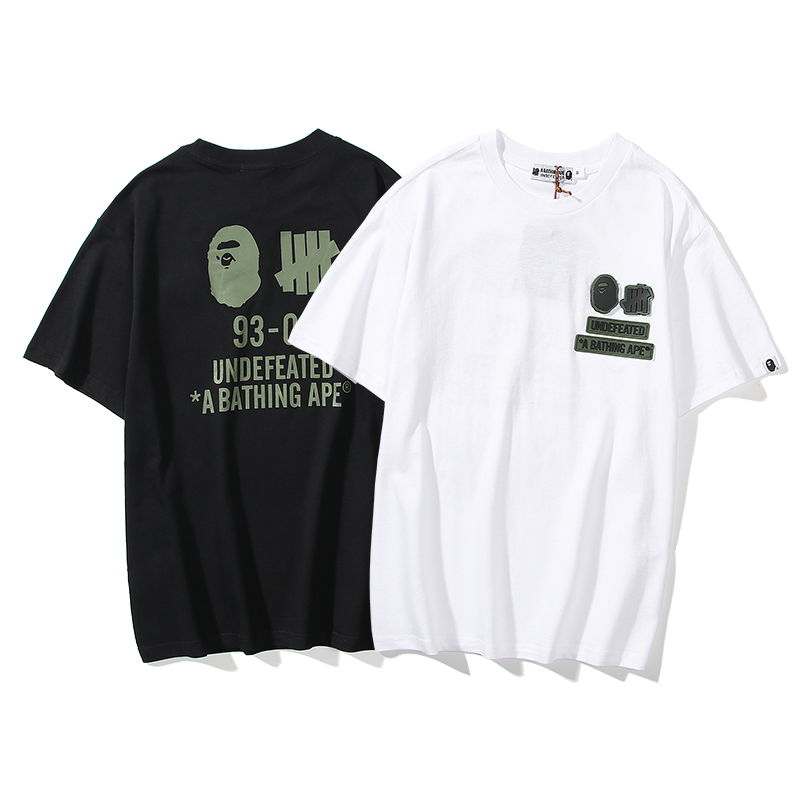 Áo Thun Ngắn Tay Chất Liệu Cotton In Chữ Bape Thời Trang Dành Cho Cặp Đôi