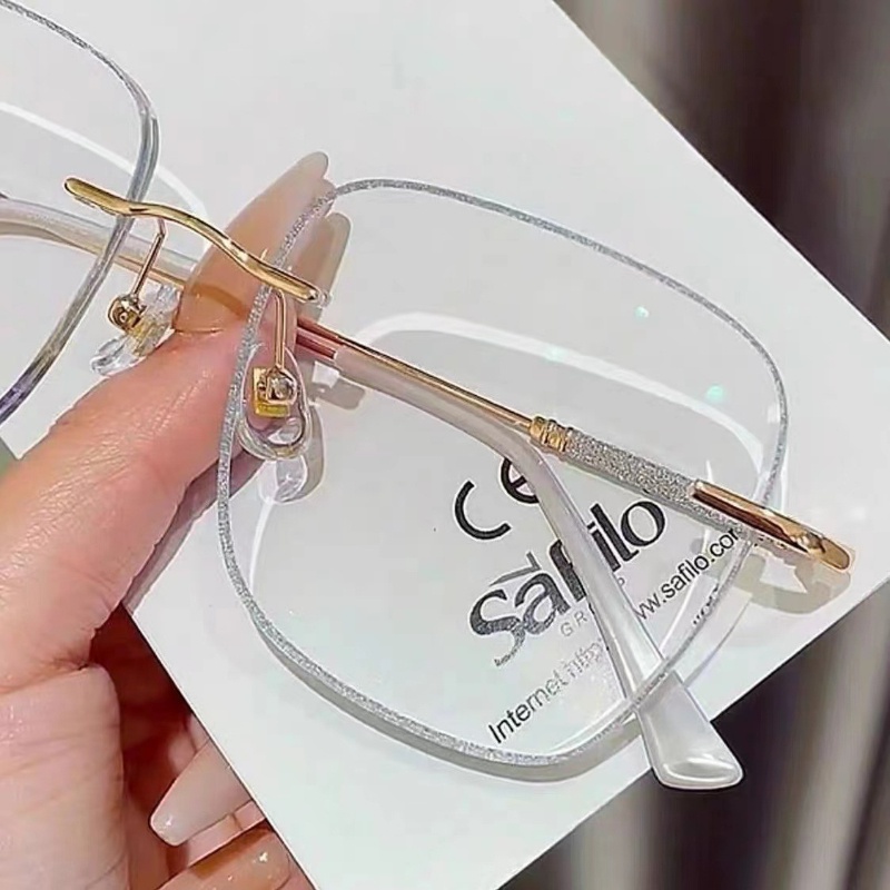 Kính Mát Không Gọng Đính Kim Tuyến Lấp Lánh Thời Trang Cho Nữ