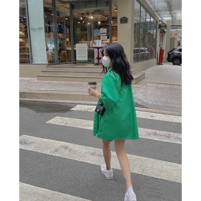 Set Bộ 3 Món Xanh Lá Áo Sơ Mi Mix Quần Sooc Kèm Áo 2 Dây Siêu Xinh