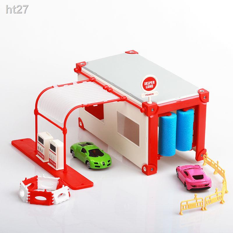 Trẻ em mô phỏng xe hơi trạm xăng phòng rửa thiết lập cảnh đồ chơi quà tặng
