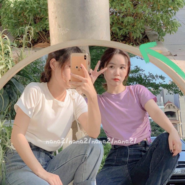 Áo croptop dây rút