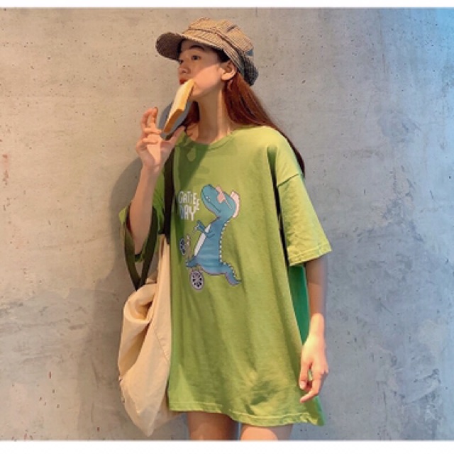 [Mã WA1606 giảm 15% đơn 99k] Áo Thun KHỦNG LONG XE ĐẠP UNISEX A014 | BigBuy360 - bigbuy360.vn