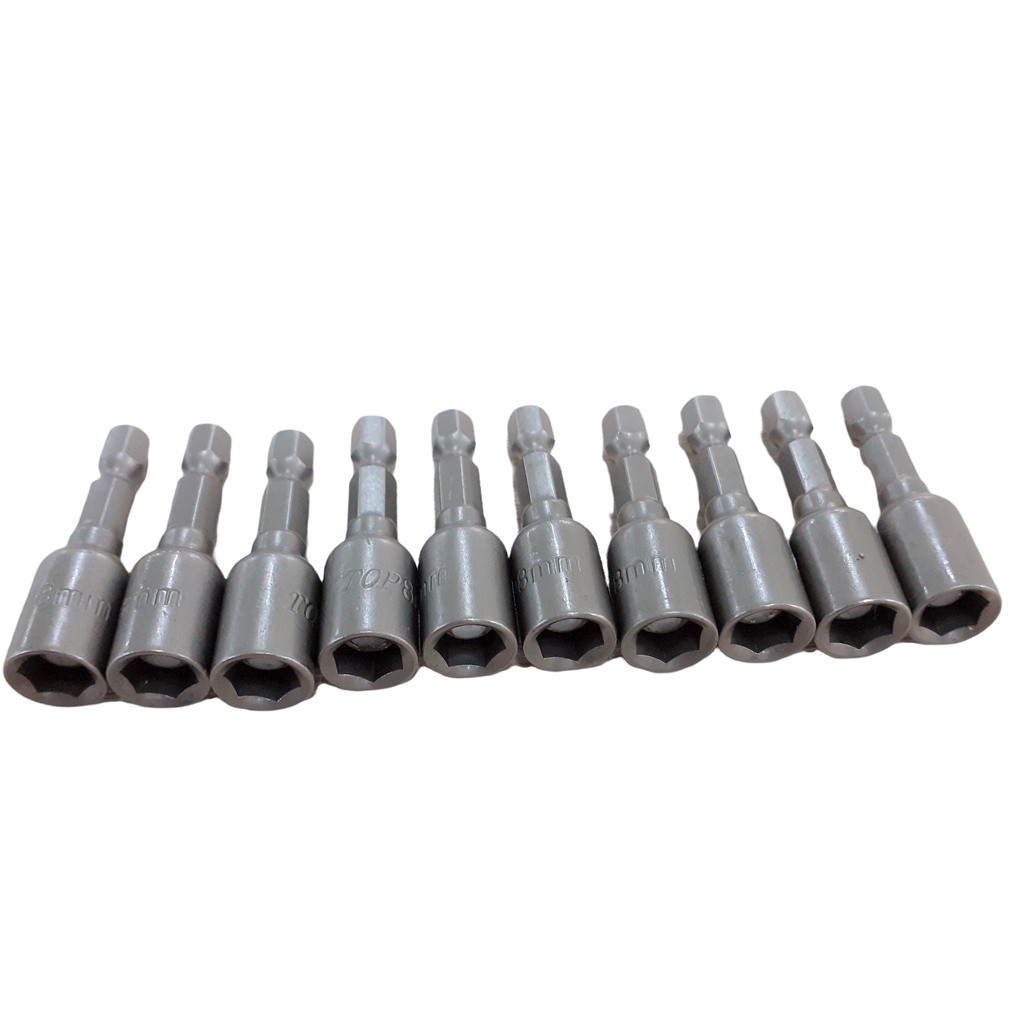[HCM] Đầu bắn tôn 8mm TOP tiêu chuẩn Germany, có nam châm, gồm 10 đầu bắn tôn