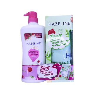 Sữa tắm dưỡng sáng da Hazeline yến mạch và dâu tằm 670g - Tặng Khăn Tắm Cao Cấp