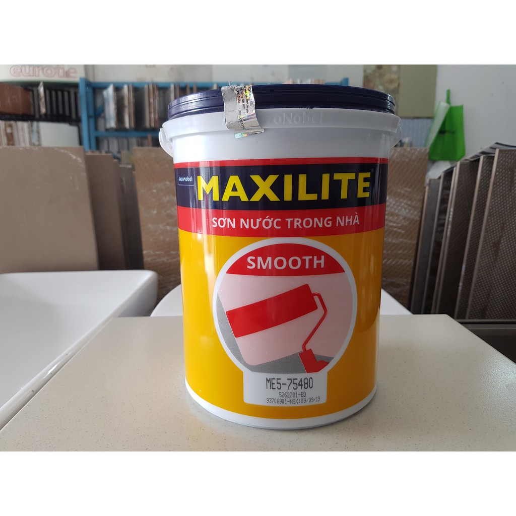 [TẶNG CÂY LĂN] Sơn tường nội thất Maxilite Smooth, màu trắng, 5 lít, bề mặt nhẵn mịn, giá tốt, chất lượng tốt