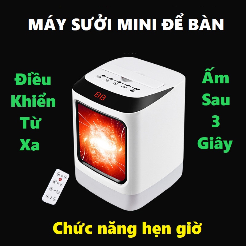 [Mã ELHA22 giảm 5% đơn 300K] Máy sưởi để bàn NFJ-2 có chức năng hẹn giờ, đèn Led 7 màu, an toàn, tản nhiệt tốt