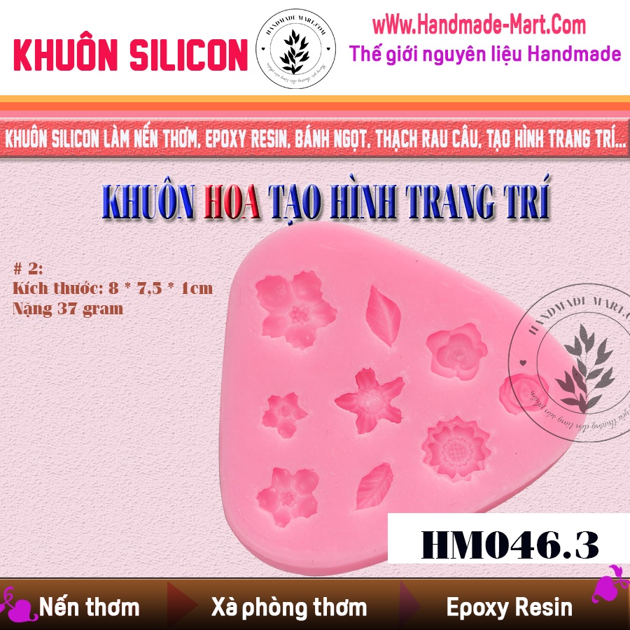 Khuôn silicon hoa nhí đủ loại dùng tạo hình trang trí handmade đẹp - HM046