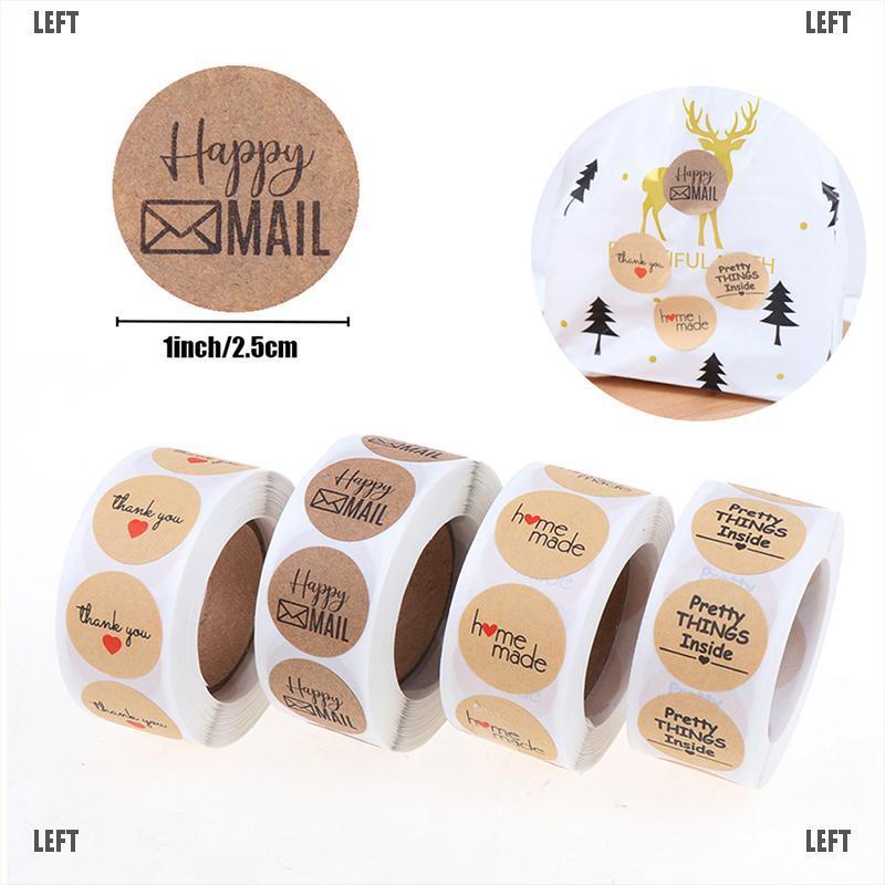 Set 500 Miếng Dán 1 inch In Chữ Thank You Xinh Xắn