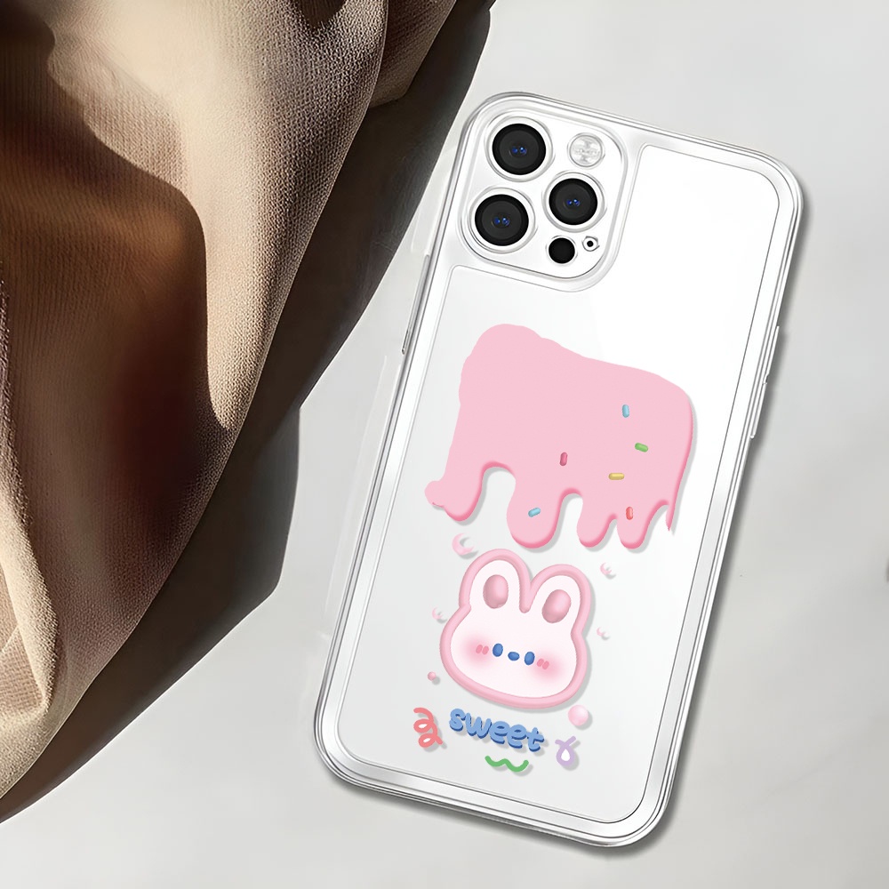 Ốp Điện Thoại Trong Suốt In Hình Gấu Thỏ Đáng Yêu Cho iphone 14ProMax 14Plus 13 11 12 7 Plus X XR