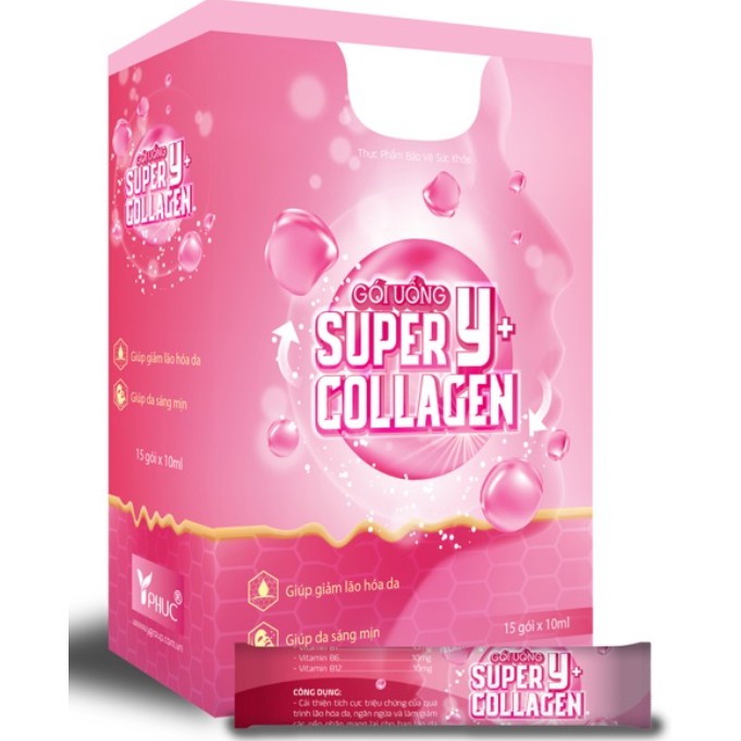 Gói uống Collagen super Y+, giúp dưỡng ẩm da, săn chắc, ngăn ngừa chảy xệ. Giúp da luôn căng mọng, mịn màng, (colagen) | Thế Giới Skin Care