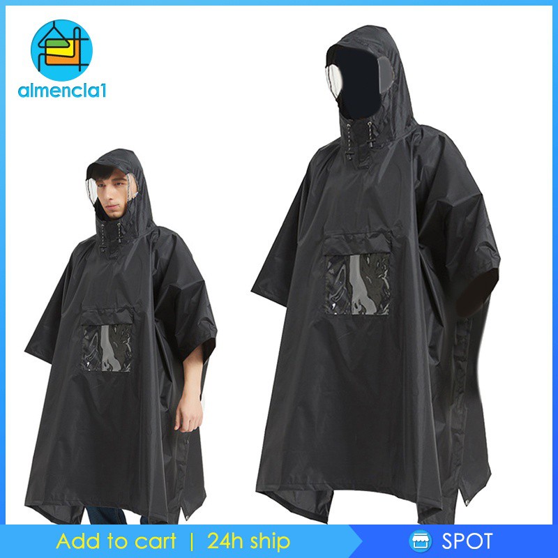 [ALMENCLA1] Rain Poncho Rain Cape Coat Jacket Outdoor Backpacking Raincoat Sunshade Tarp