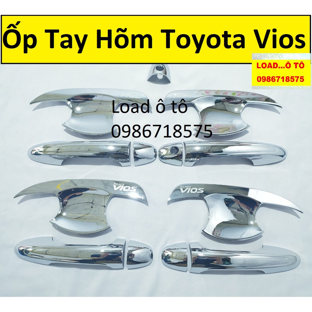 Ốp Tay và Hõm Cửa Xe Toyota Vios 2022-2019 Mạ Crom Sáng Bóng Cao Cấp Nhất Thị Trường, Sẵn Keo Dán 3M