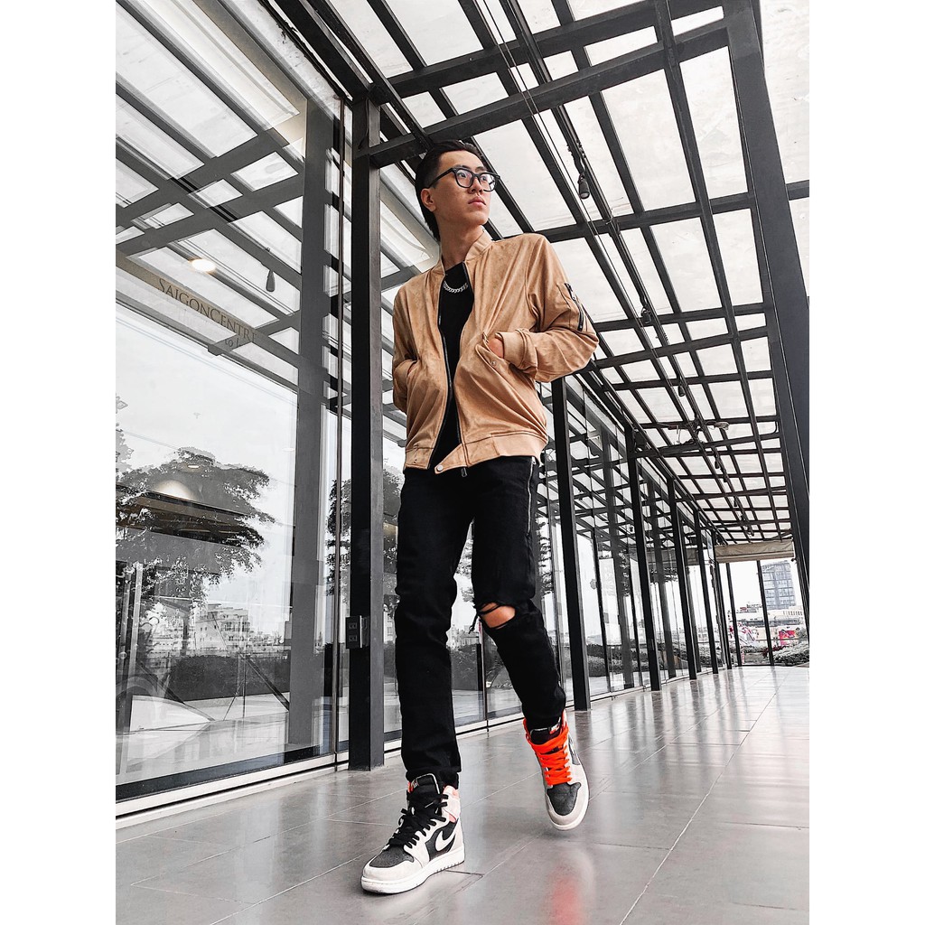 Áo khoác da MIKENCO Suede Bomber Jacket