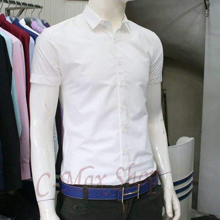 [Mã FAMAYMA2 giảm 10K đơn 50K] Áosơ Mi Nam ngắn tay cotton lụa màu đen [Thời Trang Nam] Siêu Sale | BigBuy360 - bigbuy360.vn