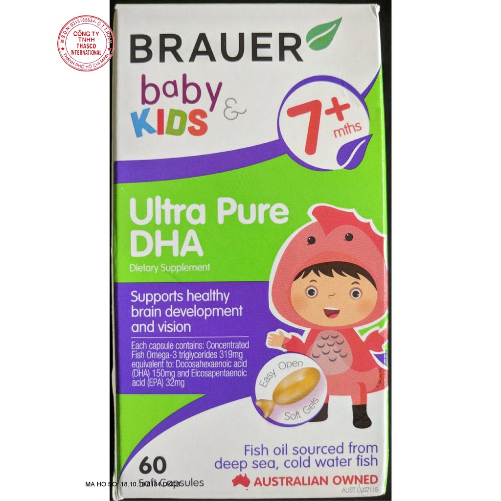 Bổ sung DHA Ultra Pure Brauer Úc cho trẻ từ 7 tháng tuổi