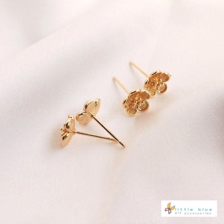 Bông Tai Hình Bông Hoa 14K Màu Sắc Xinh Xắn Chống Dị Ứng Cho Nữ