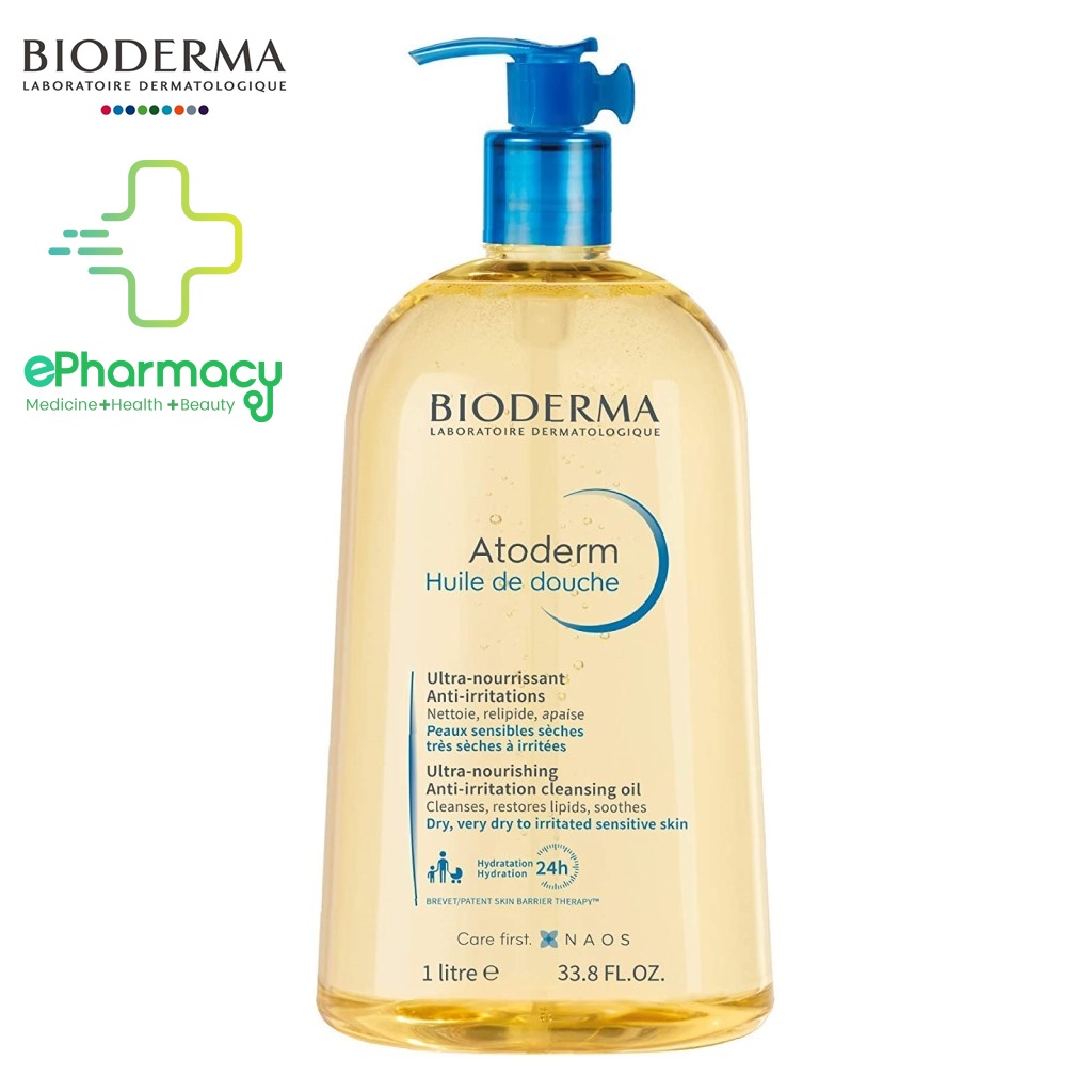 Dầu Tắm Bioderma Atoderm Huile De Douche giúp làm sạch, làm dịu và dưỡng ẩm dành cho da khô, da nhạy cảm 1L