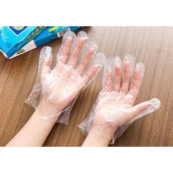Hộp 100 Găng Tay Nilon Dùng 1 Lần Dẻo Dai