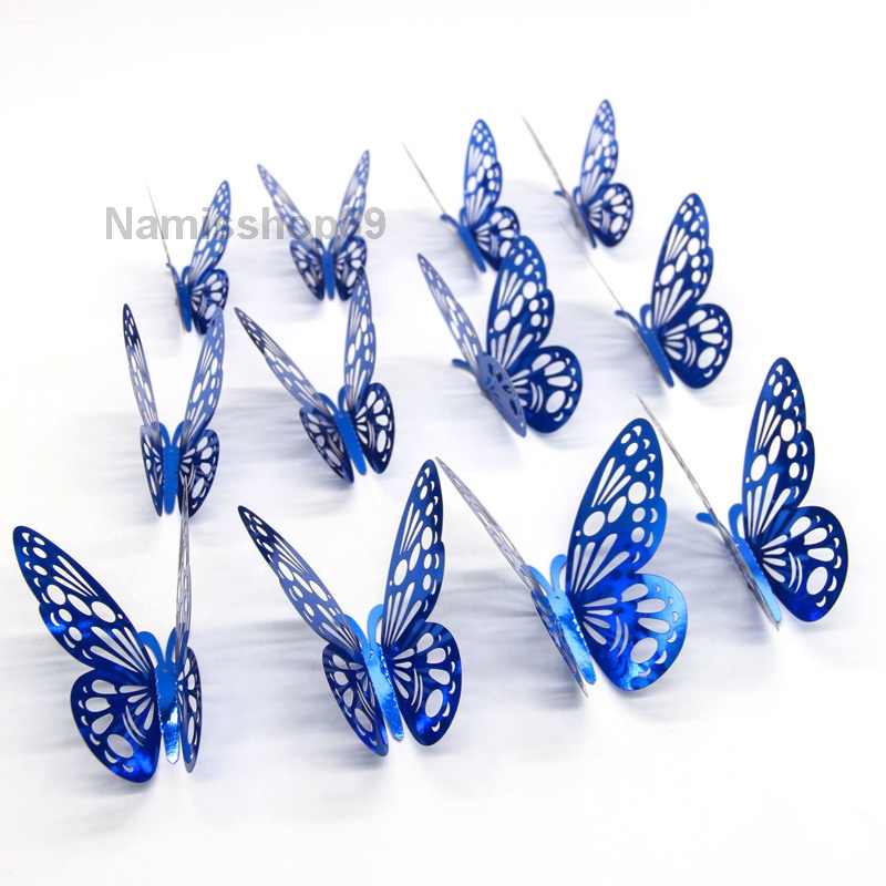 Bướm 3D Set 12 Con 8-12cm Dán Tường Trang Trí Sự Kiện - BG2