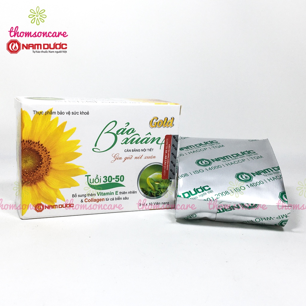 Bảo xuân Gold cho phụ nữ từ 30 - 50 tuổi, cân bằng nội tiết tố từ Vitamin E thiên nhiên và mầm đậu nành