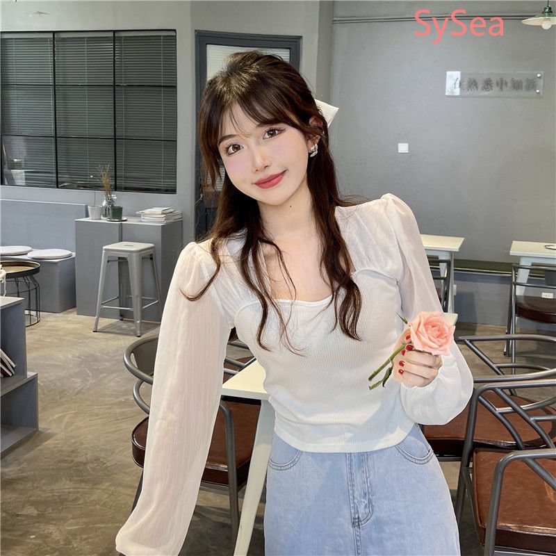 Áo Dệt Kim Cổ Vuông Thời Trang Mùa Thu Pháp Dành Cho Nữ