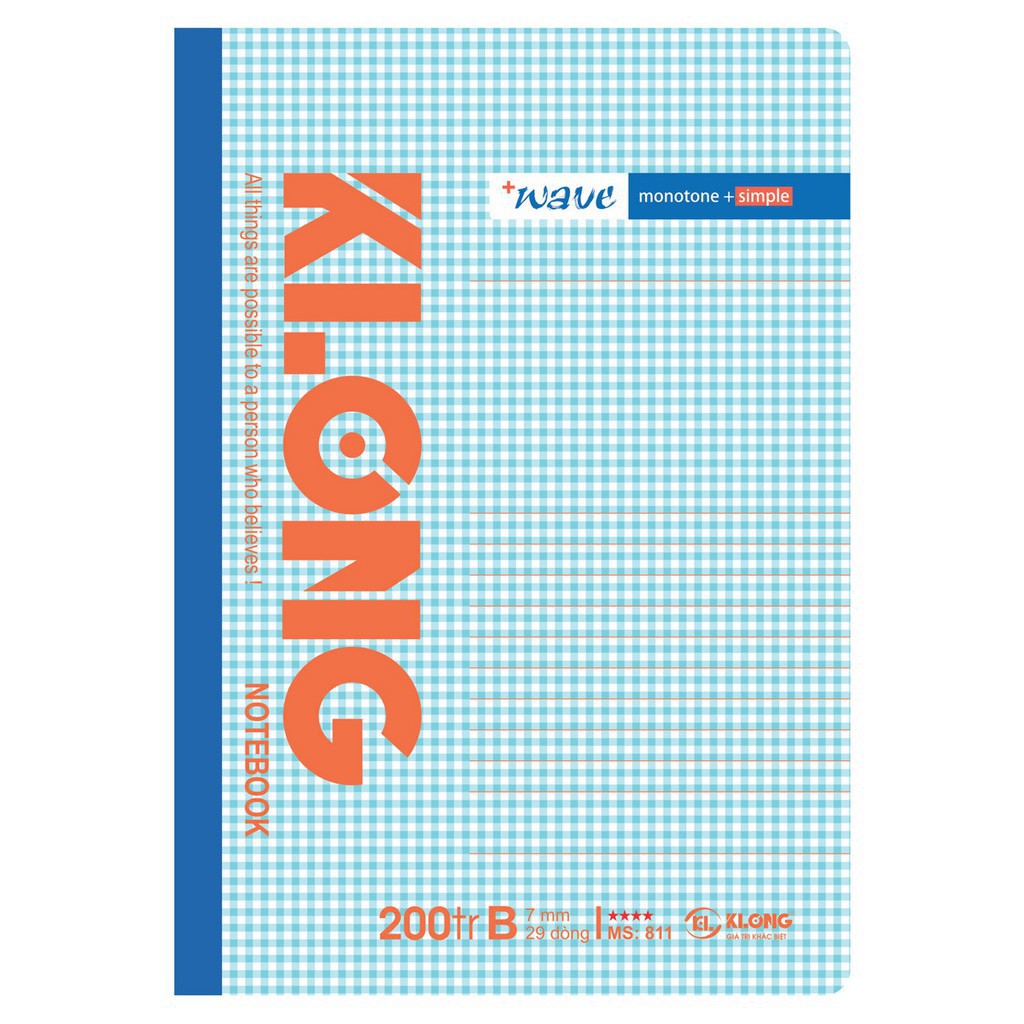 Vở kẻ ngang Klong Wave - 200 trang; Ms 811 - khách sỉ ib