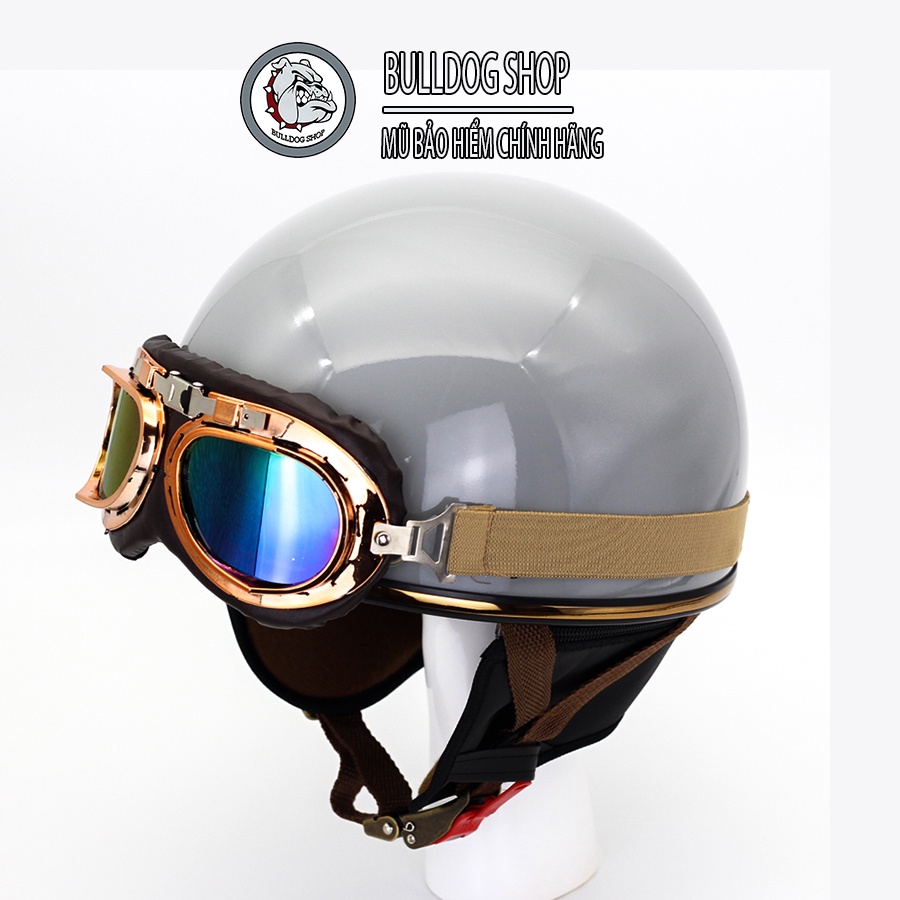 Mũ Bảo Hiểm 1/2 Đầu Haley Napoli N120 Kính Phi Công - Bulldogshop