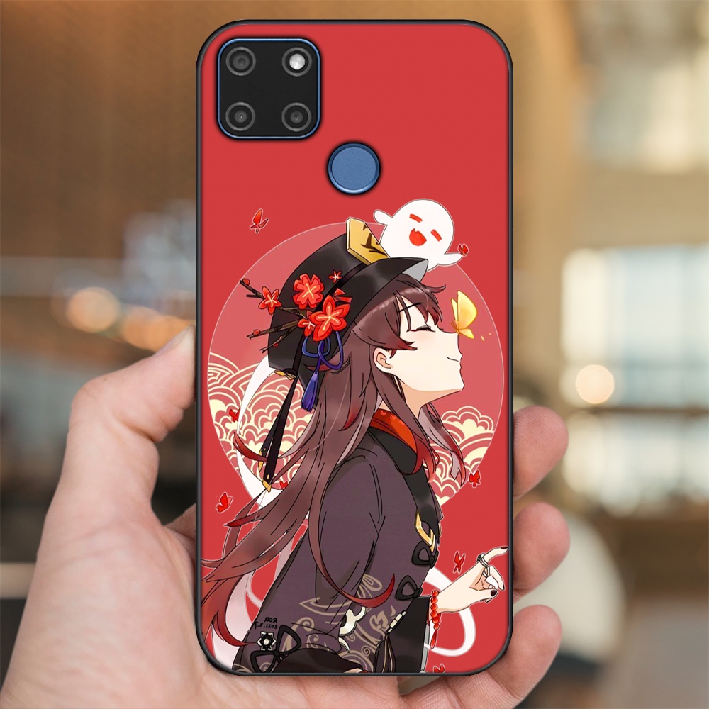Ốp lưng Realme C12, C21Y viền đen in hình Hutao Genshin Impact