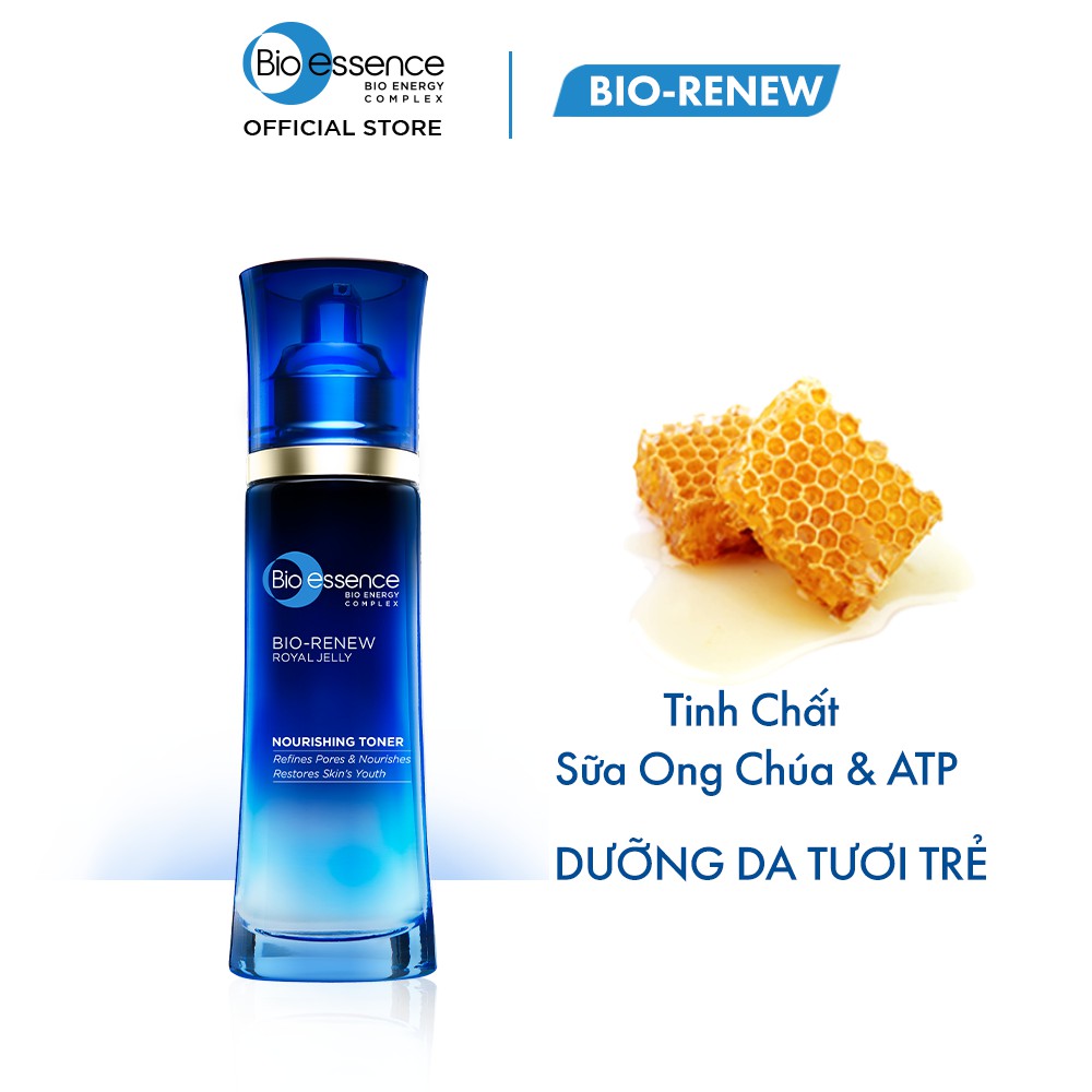 [Mã FMCGMALL -8% đơn 250K] Nước cân bằng dưỡng da BioEssence BioRenew Nourishing Toner tinh chất sữa ong chúa 100ml