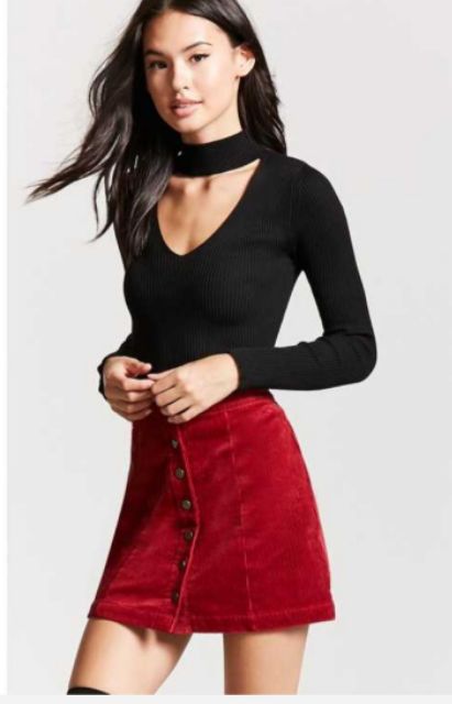 Chân váy nhung đỏ chất cực đẹp | BigBuy360 - bigbuy360.vn