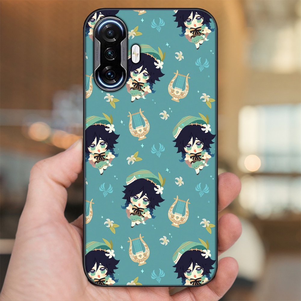 Ốp lưng Xiaomi K40 Gaming viền đen in hình Venti Genshin Impact