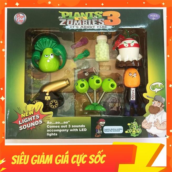 FREESHIP 50K BỘ ĐỒ CHƠI HOA QUẢ NỔI GIẬN ĐẠI CHIẾN PLANTS VS ZOMBIES CHƠI ĐỘI NHÓM VUI NHỘN (HỘP XANH LÁ 167)