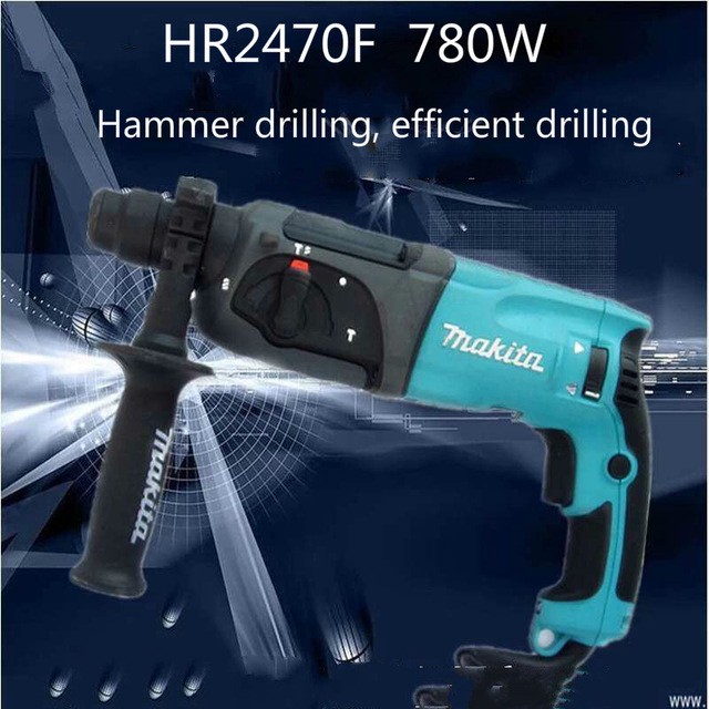 Máy Khoan Bê Tông Makita Hr2470F-Đủ 3 Chức Năng Khoan Sắt, Gỗ, Khoan Bê Tông Và Đục Bê Tông - Xuất Xứ Thái Lan.