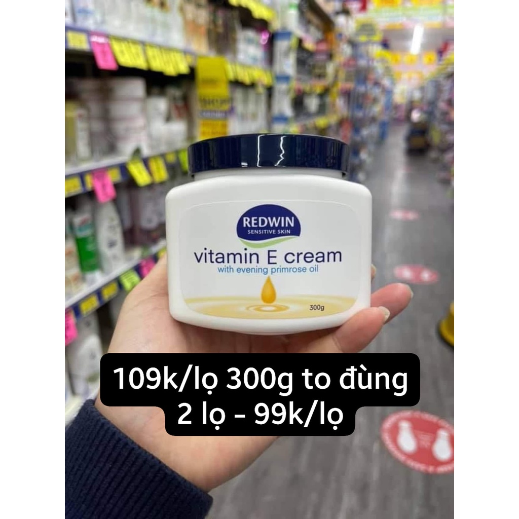 KEM DƯỠNG ẨM VITAMIN E & TINH DẦU HOA ANH THẢO REDWIN - kem dưỡng da quốc dân Úc