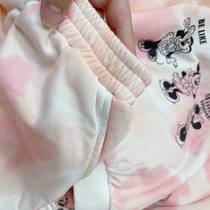 Bộ Mickey Loang Vẩy Sơn Hồng Chất Nỉ Đẹp Cho Bé - Nhà Cam