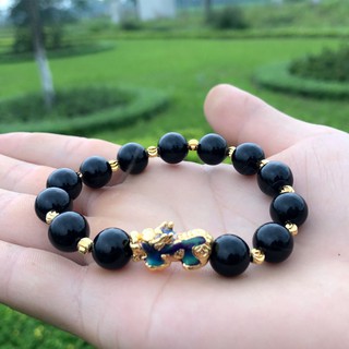 Vòng tay tỳ hưu vạn sắc đá obsidian vòng tay nữ