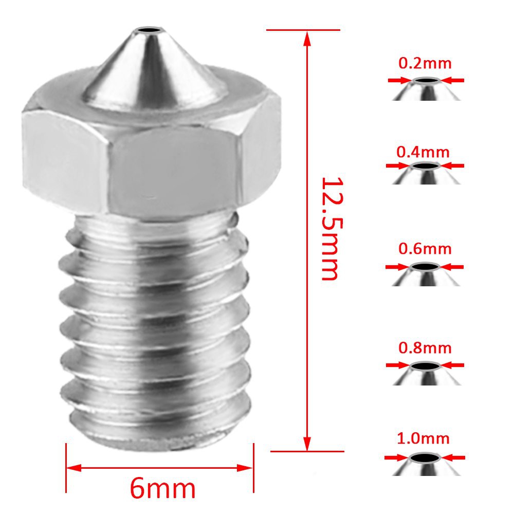 Bộ 13 Đầu Phun Cho Máy In 3d 0.2 Mm, 0.4 Mm, 0.6 Mm, 0.8 Mm, 1.0 mm | BigBuy360 - bigbuy360.vn